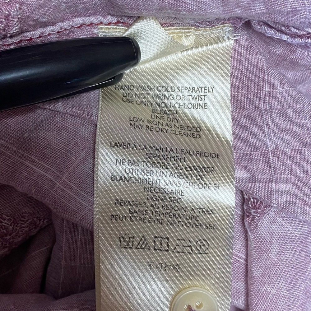 Anthropologie Pilcro Whitney Embroidered Trapeze Buttondown Lilac Size Small - Picture 14 of 14